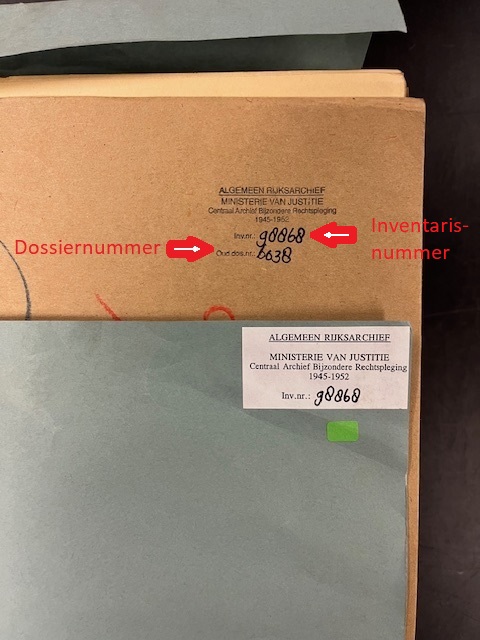 Dossiernummer en inventarisnummer