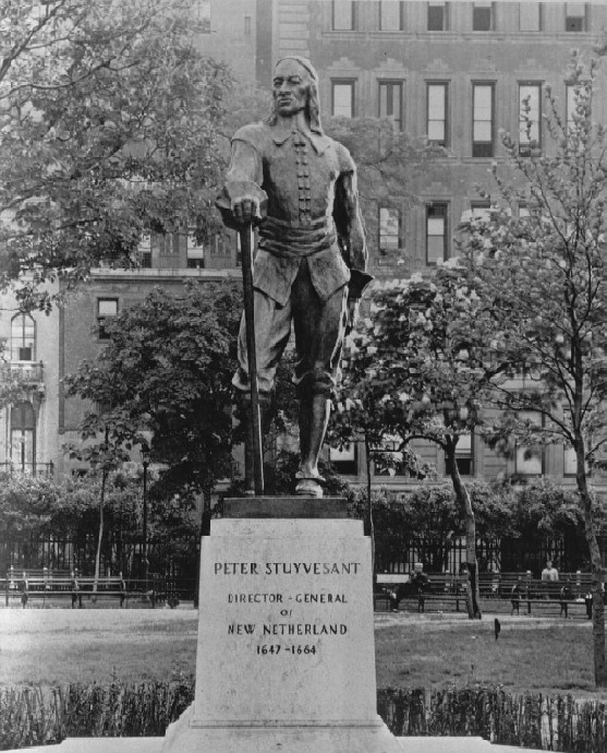 Statue of Stuyvesants in New York, photographer unknown