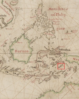 VOC gebied met Banda-eilanden