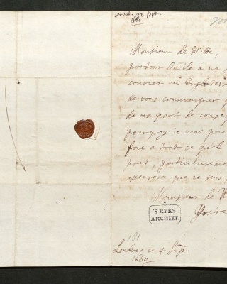 Brief van Charles Stuart aan Johan de Witt