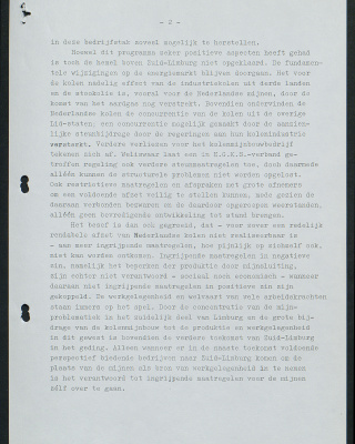 Pagina 2 van de Eerste Mijnnota (1965).