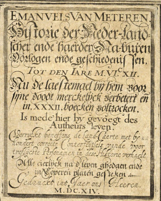 Emanuel van Meteren, Historien (detail voorblad), 1614, editie 1663
