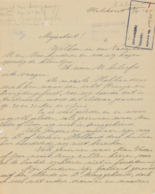 Brief van mw. v.d. Mijn - V.d. Ploeg