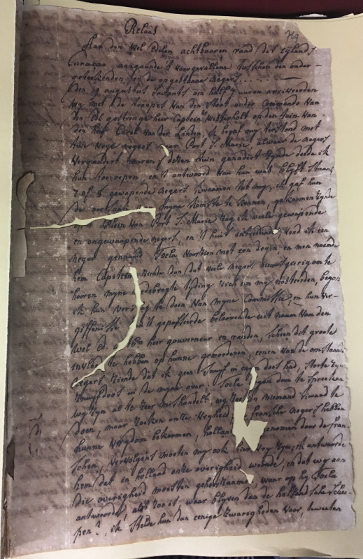 Relaas pater Schink met Tula's woorden, 1795