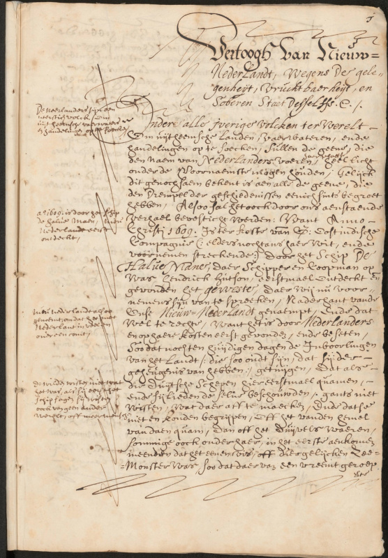 The manuscript version of Remonstrance of New Netherland
