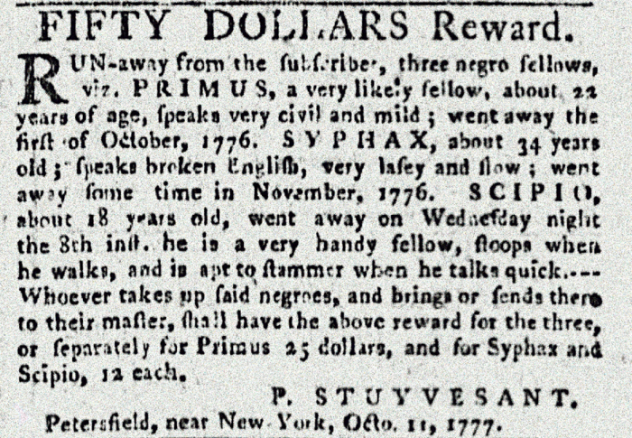 Advertisement, The New-York Gazette, October 11, 1777