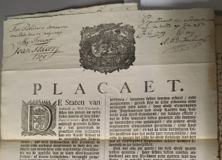 Plakkaat naturalisatie hugenoten (1709).