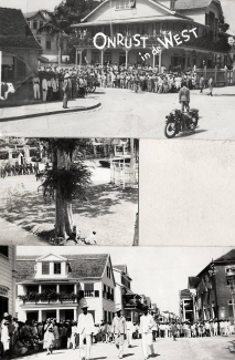 Foto's van het protest als gevolg van de arrestatie van Anton de Kom (1933)