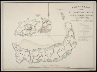 Kaart van Banda uit 1835 (kopie van een oudere kaart uit ca. 1812)
