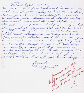 Anonieme brief aan mp de Jong