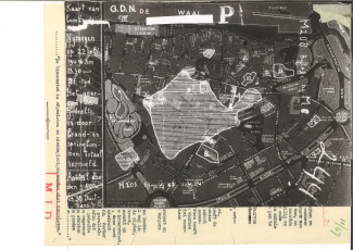 Kaart van gebombardeerd Nijmegen