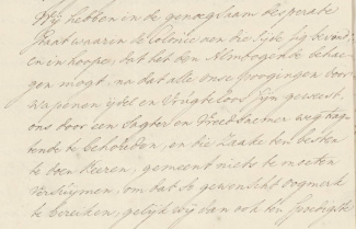 Brief van Gouverneur Crommelin aan de Sociëteit van Suriname waarin hij uitlegt dat alleen vrede de kolonie van de ondergang kan redden (11 september 1759).