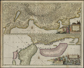 Twee kaarten van hofreis van Nagasaki naar Edo (Van der Aa 1728, Montanus 1669)