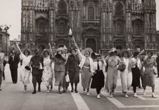 Nederlandse supporters in Milaan tijdens WK 1934