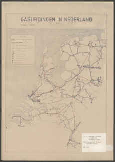 Het Nederlandse gasnet in 1963.