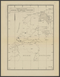 Kaart aardgas en aardolie concessies (1962).