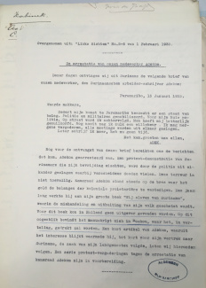 Artikel uit Links Richten overgenomen door de CI (1933)