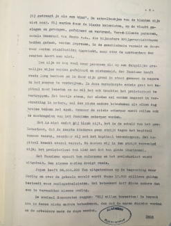 Verslag van de Openbare Communistische Vergadering, waar Anton de Kom een speech geeft (1933). Dit document bevat racistisch taalgebruik.