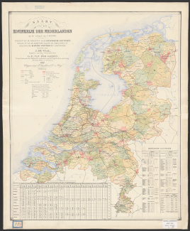 Kaart van het Koninkrijk der Nederlanden met indeling van de schutterijen, door J. de Waal en G.P. van Garderen, 1887 [4.EKR inv.nr. 20]