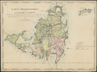 Topografische kaart van het eiland St. Maarten, door Samuel Fahlberg, 1817 [4.MIKO inv.nr. 267]