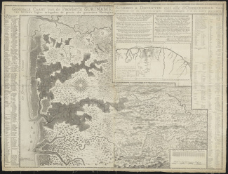Generale Caart van de Provintie Suriname, Rivieren en Districten etc. Met namen van eigenaren en plantages, door Alexander de Lavaux, ca. 1737 [4.MIKO inv.nr. 92]