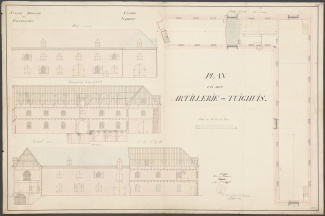Bouwtekeningen voor het artillerie-tuighuis te Nijmegen, door Johan Kraijenhoff, 1839 [4.OPG inv.nr. N49A]