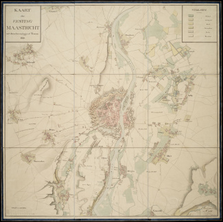 Situatieplan van de vesting Maastricht en het omliggend terrein, 1819 [4.OSPV inv.nr. M4]