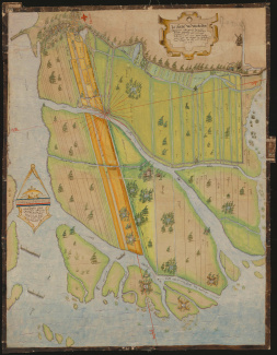 Kaart van de landen en aanwassen onder Werkendam, door Pieter Sluijter, 1554 [4.VTH inv.nr. 1429]