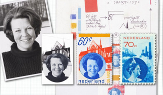 Ontwerp postzegel inhuldiging Beatrix 1980