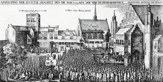 Onthoofding van Van Oldenbarnevelt op het Binnenhof, 1619