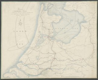 Kaart wegen, hoofdrivieren en kanalen, Jan Blanken 1822