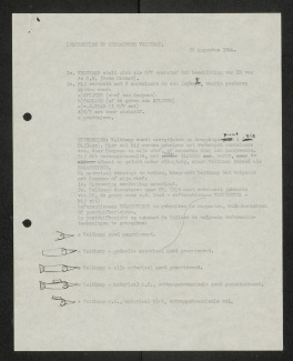 Instructies voor geheim agent Veltkamp alias Zwaardvisch 1944