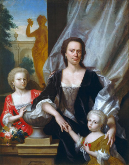 Sybilla Volkera Sichterman-Sadelijn met haar dochters Sybilla Volkera en Christina Elisabeth, door Philip van Dijk, Groninger Museum