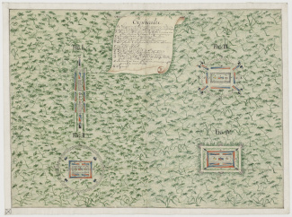 Gedetailleerd overzicht van vier formaties voor een commando-eenheid bestaande uit Redi Musu en Europese troepen (1778). (bevat racistisch taalgebruik).
