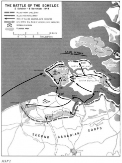 kaart Slag om de Schelde 1944