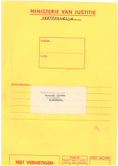 Omslag van het vertrouwelijke dossier