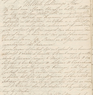 Brief van Boston Band aan Gouverneur Crommelin over een succesvolle vredesmissie naar de Saamaka (5 februari 1762) (bevat racistisch taalgebruik).