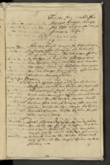 Eerste pagina van het vredesverdrag tussen de Saamaka en de Nederlanders (Sranantongo) (19 september 1762).