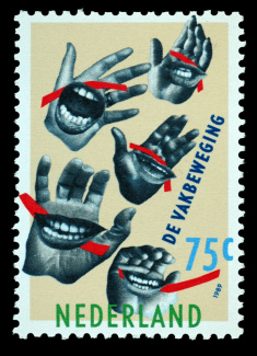 Postzegel vakbeweging ontwerp: collectief wildplakken, 1989