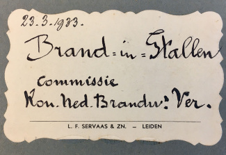Brand in stallen commissie 1933