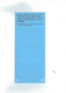 Tabblad van het politierapport, opgesteld door de Rijkspolitie in Hattem