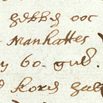 Manhattan voor goederen ter waarde van 60 gulden gekocht, Schaghenbrief (detail), 5 november 1626