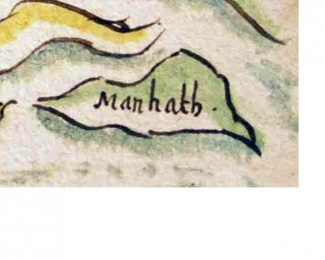 Detail van Manhattan, uit het dagboek van Buchelius, ca. 1635