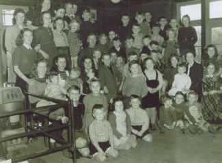 Groepsfoto in de eetzaal