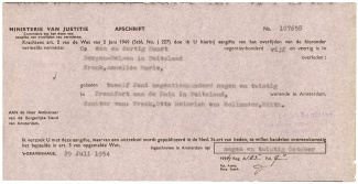 Vaststelling overlijden van Anne Frank. Nationaal Archief, Commissie tot het doen van aangifte van overlijden van vermisten
