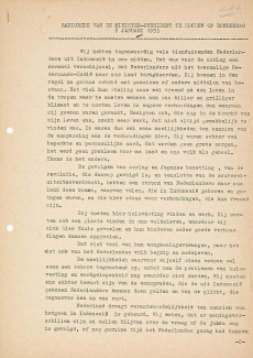 Uitgeschreven radiotoespraak van Willem Drees, 8 januari 1953.